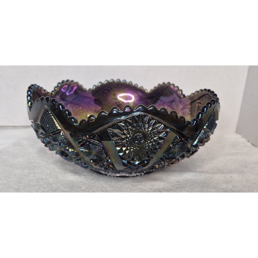 Vintage Imperial Carnival Iridescent Glass Fruit Bowl